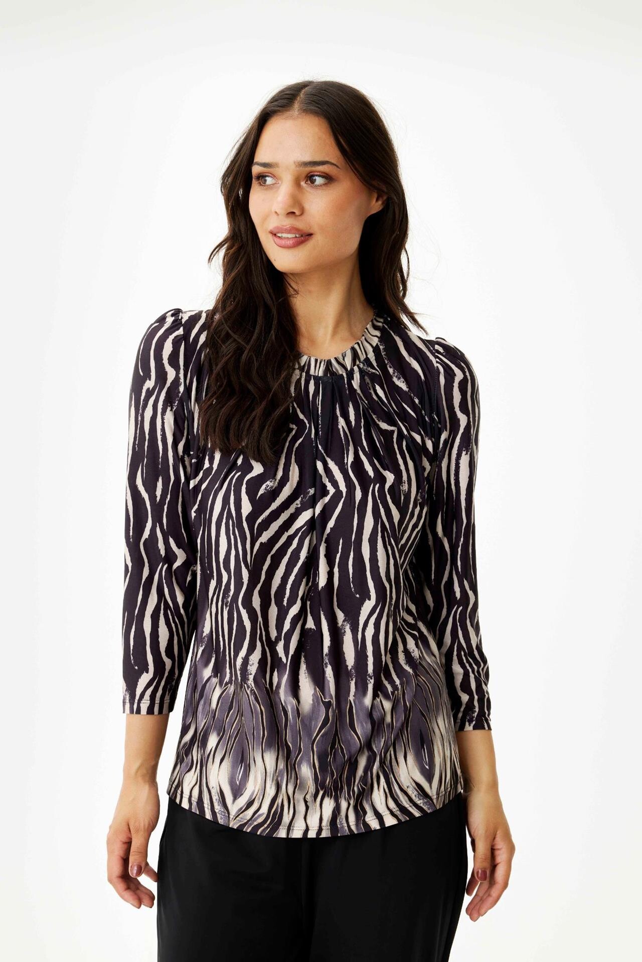 IN FRONT Grazia Bluse, Farve: Black, Størrelse: L, Dame