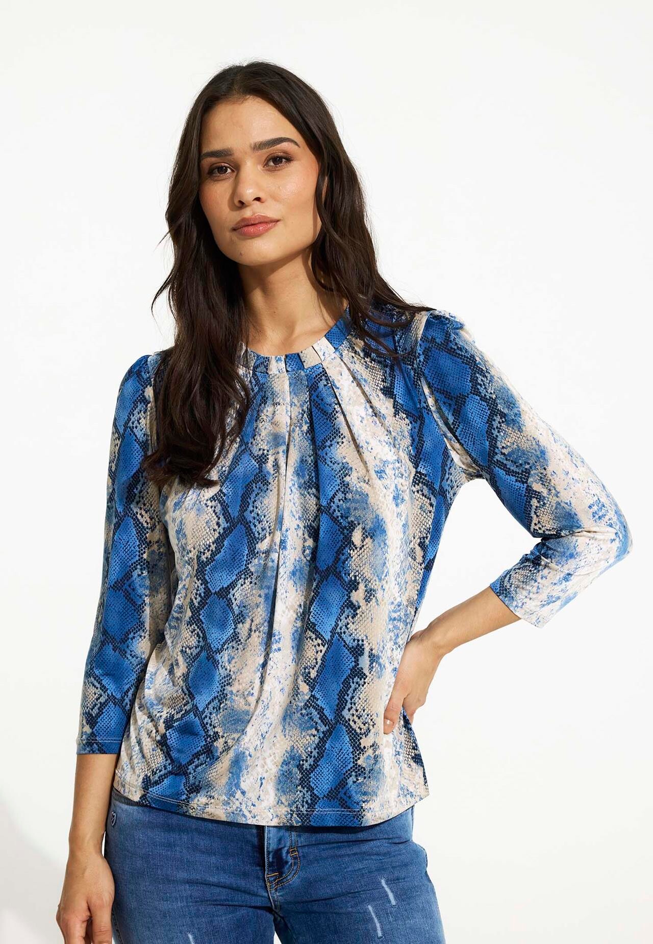 IN FRONT Grazia Bluse, Farve: Blue, Størrelse: L, Dame