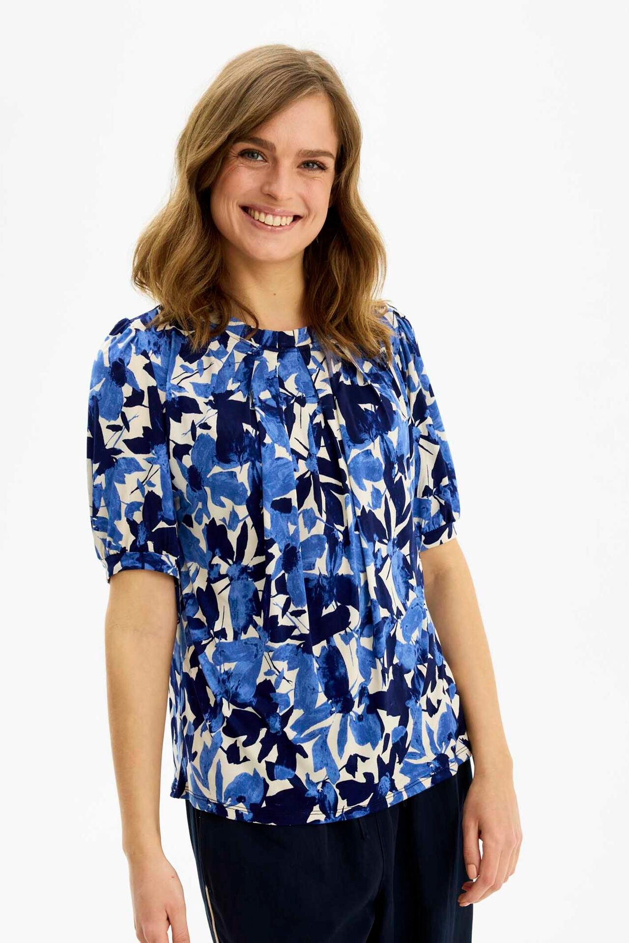 IN FRONT Grazia Bluse, Farve: Blue, Størrelse: L, Dame