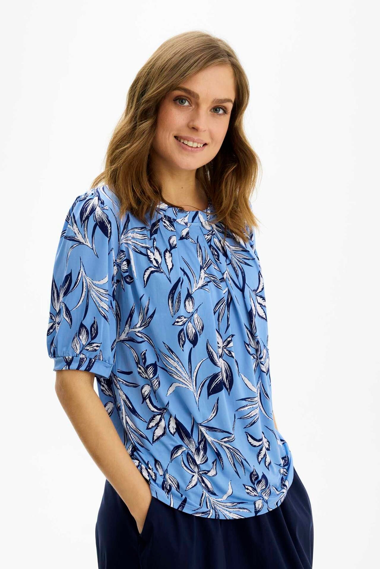 IN FRONT Grazia Bluse, Farve: Blue, Størrelse: L, Dame