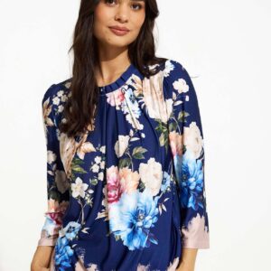 IN FRONT Grazia Bluse, Farve: Dark Blue, Størrelse: L, Dame