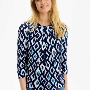 IN FRONT Grazia Bluse, Farve: Navy, Størrelse: L, Dame