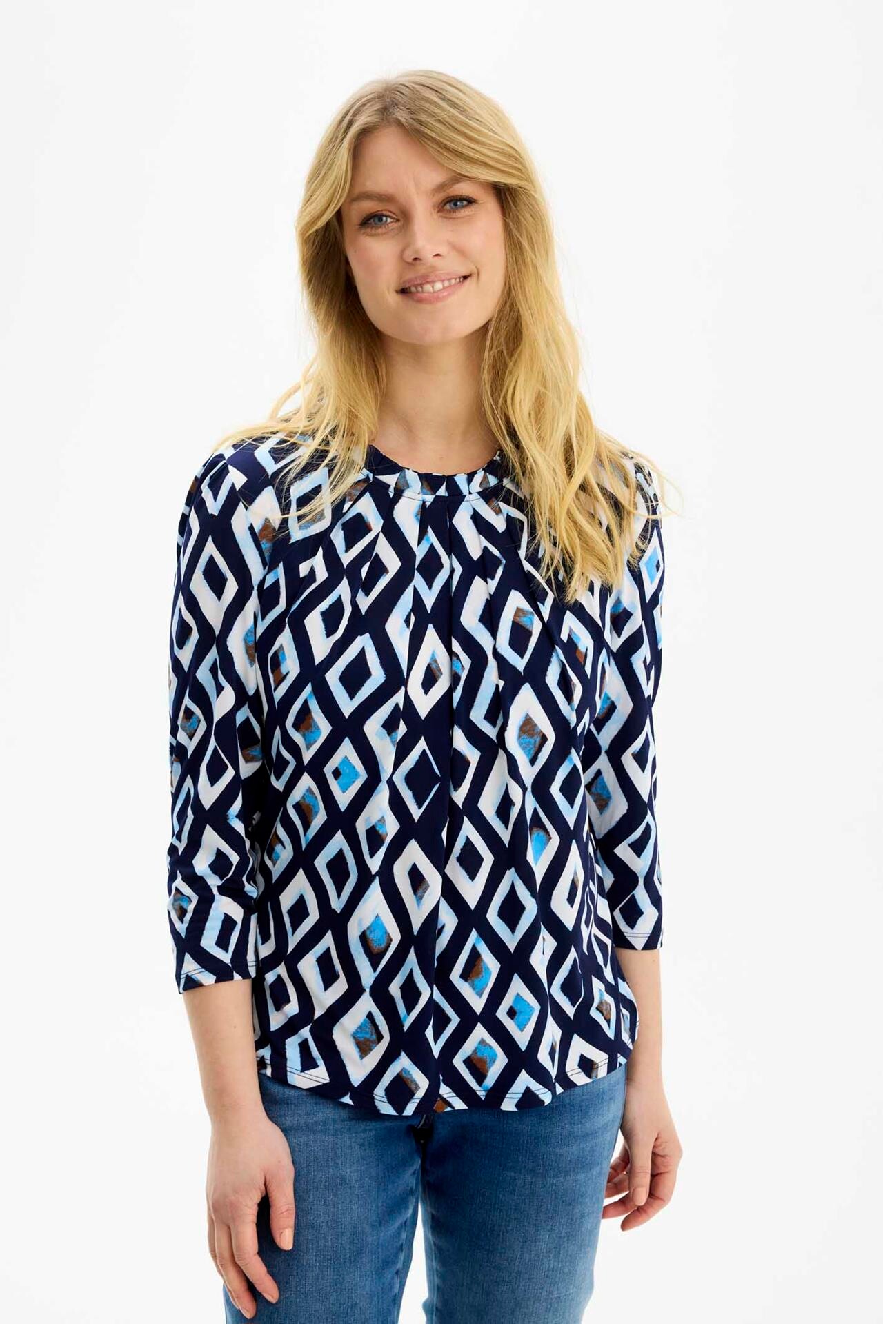 IN FRONT Grazia Bluse, Farve: Navy, Størrelse: L, Dame