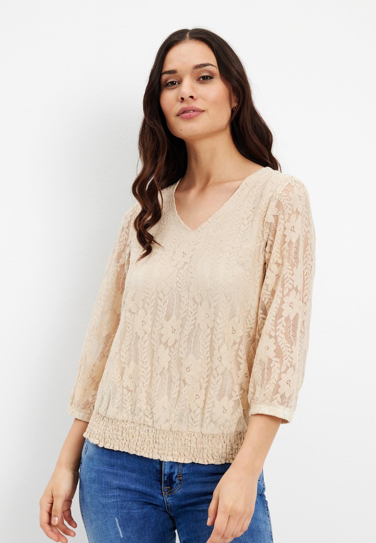 IN FRONT Hella Bluse, Farve: Sand, Størrelse: L, Dame