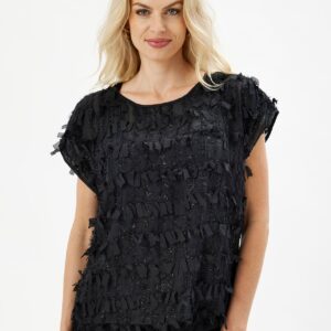 IN FRONT Isadora Bluse, Farve: Black, Størrelse: L, Dame
