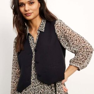 IN FRONT Lea Vest, Farve: Black, Størrelse: L, Dame