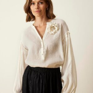 IN FRONT Lilla Bluse, Farve: Off White, Størrelse: L, Dame