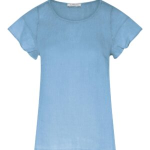 IN FRONT Lino Bluse, Farve: Light Blue, Størrelse: L, Dame