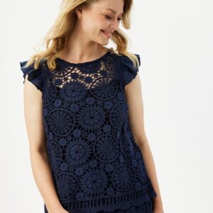 IN FRONT Luis Bluse, Farve: Navy, Størrelse: L, Dame