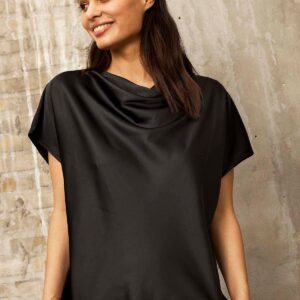 IN FRONT Mandy Bluse, Farve: Black, Størrelse: L, Dame