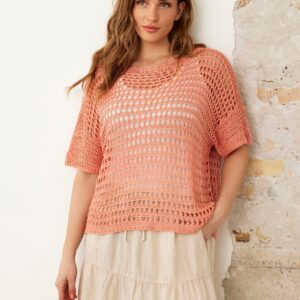 IN FRONT Nova Bluse, Farve: Coral, Størrelse: L/XL, Dame