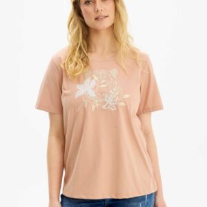 IN FRONT Palma T-shirt, Farve: Blush Rose, Størrelse: L, Dame