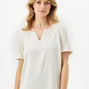 IN FRONT Roza Bluse, Farve: Off White, Størrelse: L, Dame