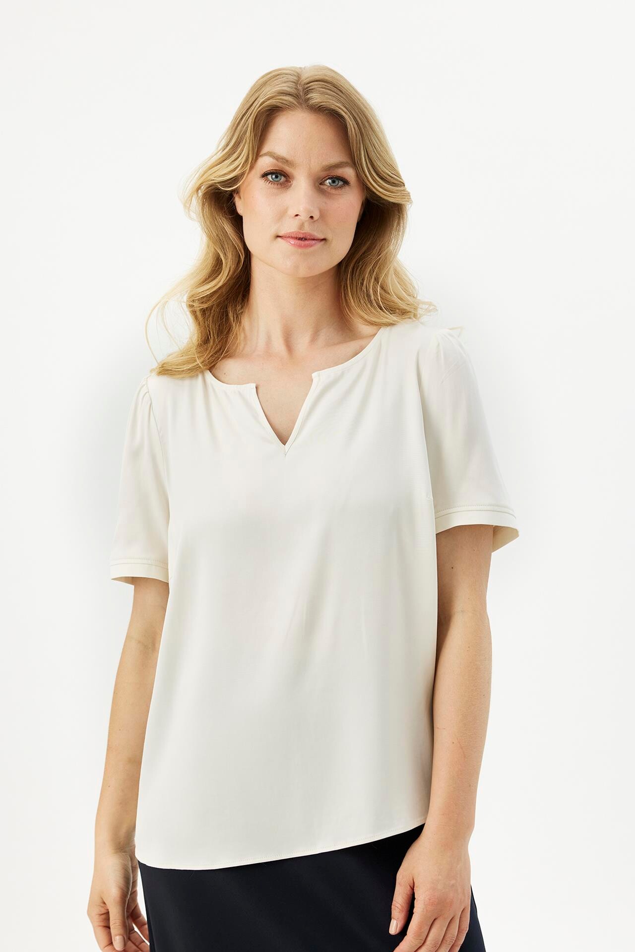 IN FRONT Roza Bluse, Farve: Off White, Størrelse: L, Dame