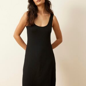 IN FRONT Slip Tank Kjole, Farve: Black, Størrelse: L, Dame