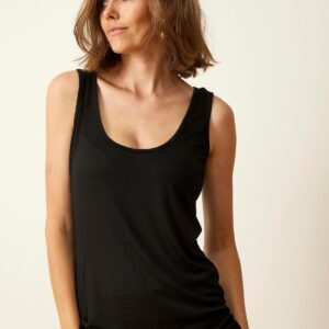 IN FRONT Slip Tank Top, Farve: Black, Størrelse: L, Dame