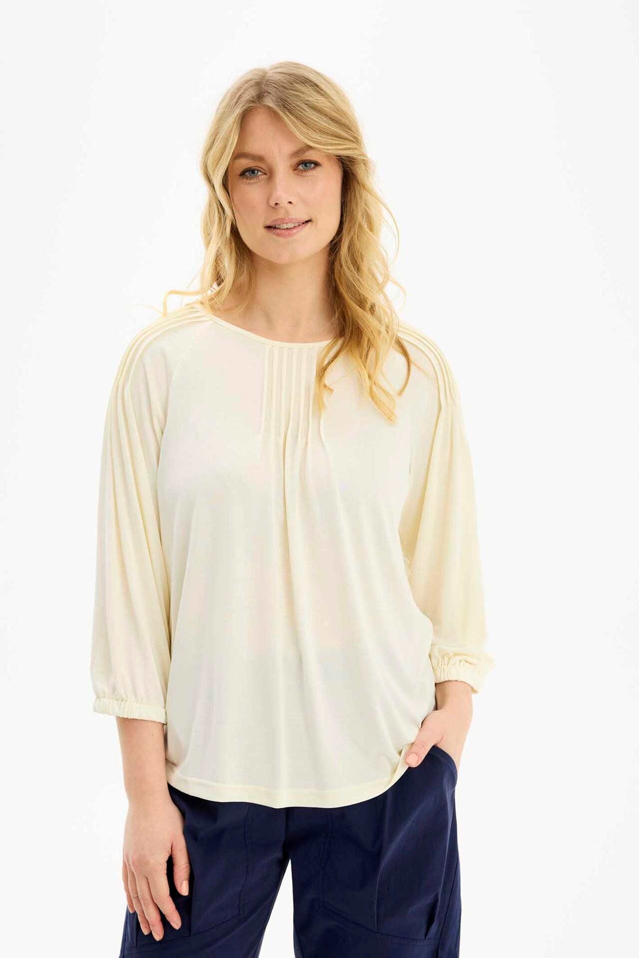 IN FRONT Sol Bluse, Farve: Creme, Størrelse: L, Dame