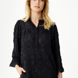 IN FRONT Solvej Bluse, Farve: Black, Størrelse: L, Dame