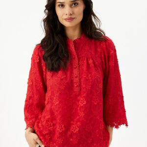 IN FRONT Solvej Bluse, Farve: Red, Størrelse: L, Dame