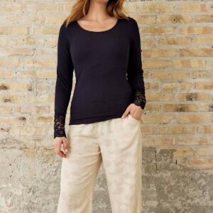 IN FRONT Vivian Bluse, Farve: Navy, Størrelse: L, Dame