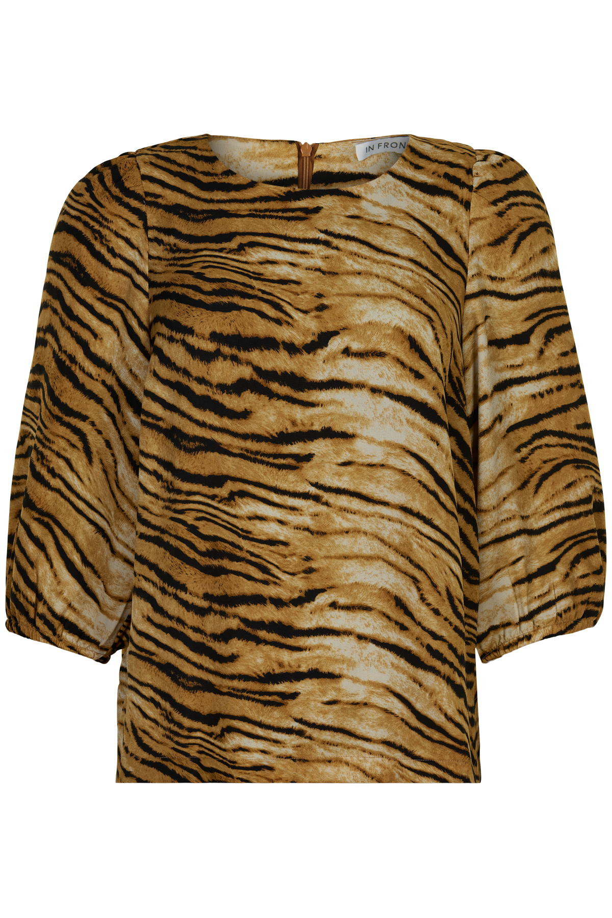 IN FRONT Zarina Bluse, Farve: Light Brown, Størrelse: L, Dame