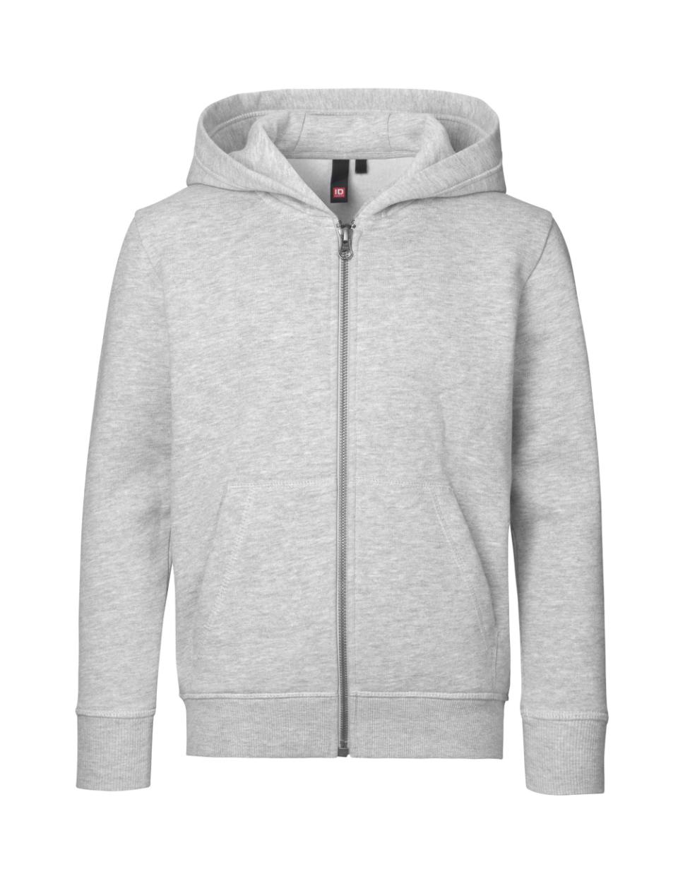 Id Kids Zip Hoodie Grå Melange-børn 12 År / 14 År