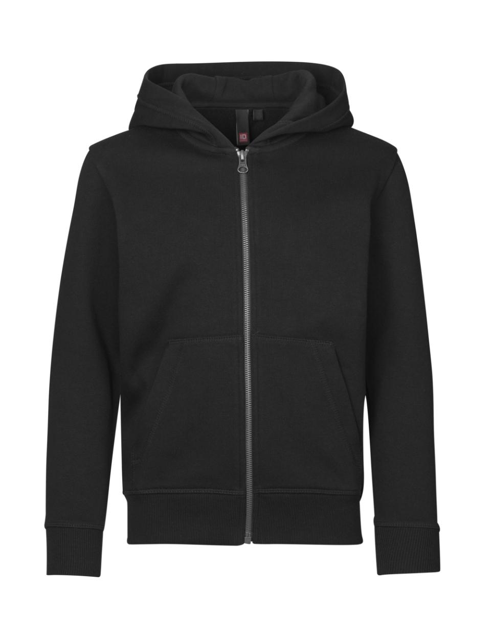 Id Kids Zip Hoodie Sort-børn 12 År / 14 År