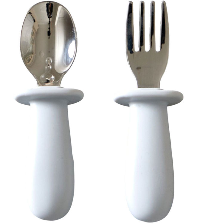 Jack o Juno Børnebestik - Silikone/Rustfrit Stål - Glacier Grey