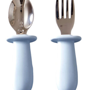Jack o Juno Børnebestik - Silikone/Rustfrit Stål - Pale Blue