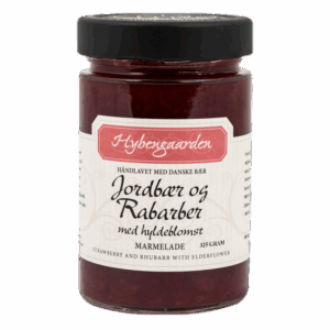 Jordbær/Rabarber/Hyldeblomst marmelade 325g