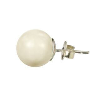 Klassisk perleørering med perle i Crystal Creme