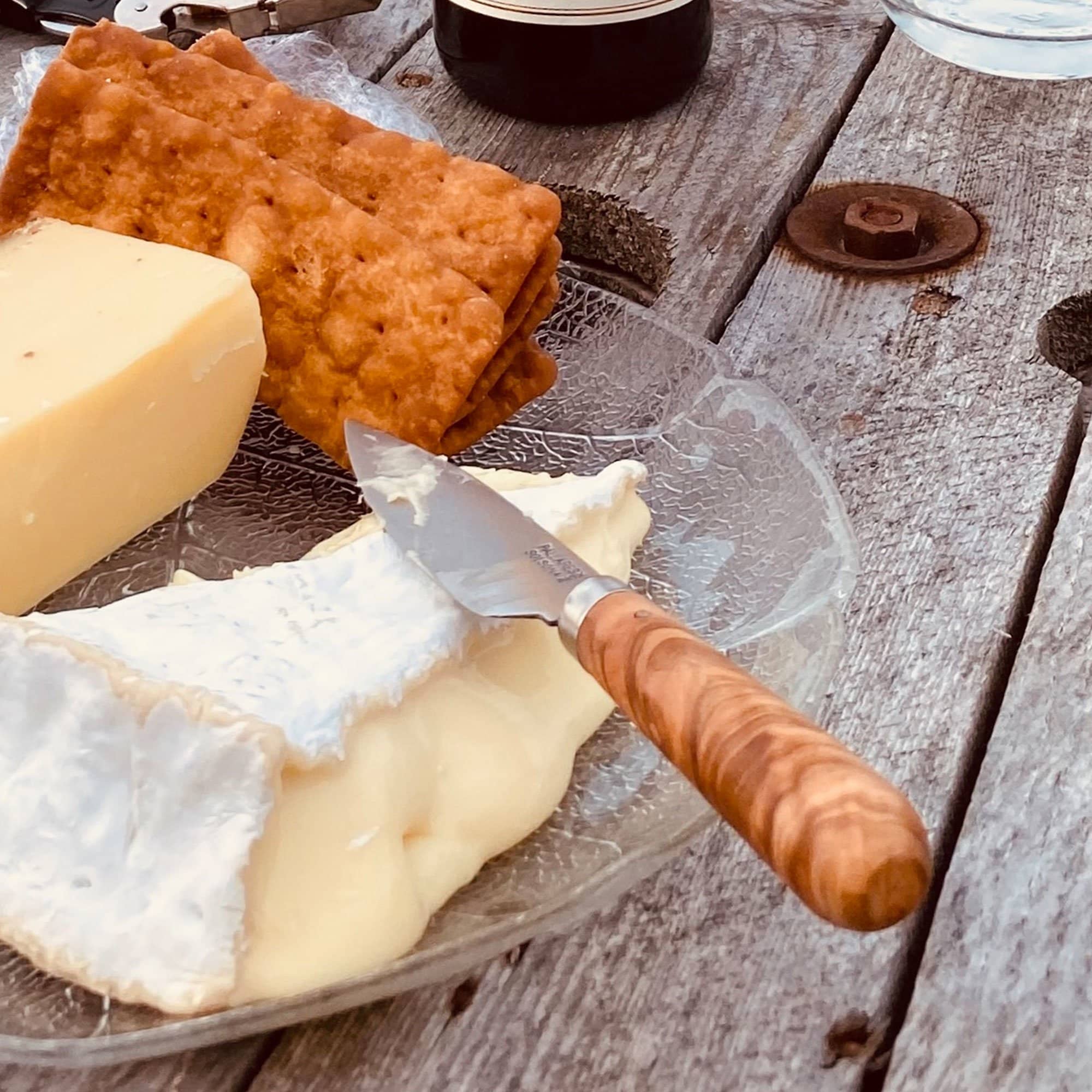 Køkkenkniv 13 cm, rustfrit stål/oliventræ