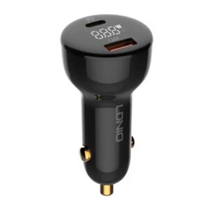 LDNIO C101 Car Charger USB + USB-C 100W + USB-C to USB-C Cable (Black)
