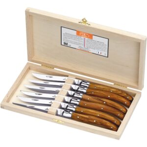 Laguiole knive, oliventræ, 6 stk.