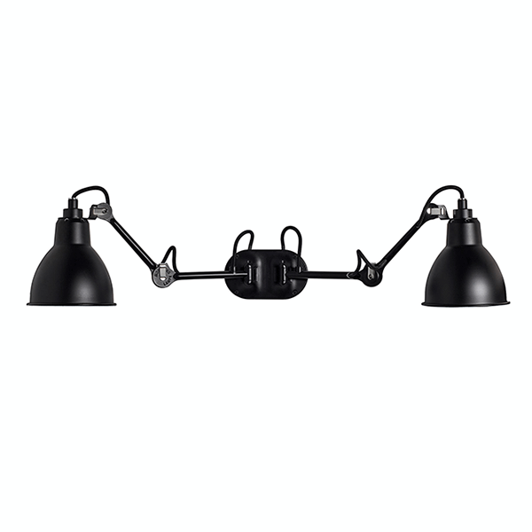 Lampe Gras N204 Væglampe Double Mat Sort