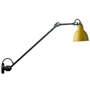 Lampe Gras N304 L60 Væglampe Mat Sort & Gul Hardwired