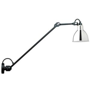 Lampe Gras N304 L60 Væglampe Mat Sort & Krom Hardwired