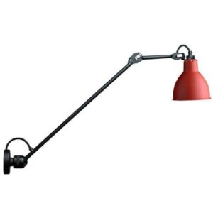 Lampe Gras N304 L60 Væglampe Mat Sort & Rød Hardwired