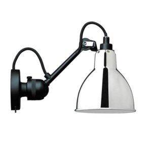 Lampe Gras N304 Væglampe Mat Sort & Krom Med Tænd/Sluk