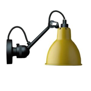 Lampe Gras N304 Væglampe Mat Sort & Mat Gul Hardwired