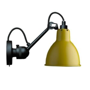 Lampe Gras N304 Væglampe Mat Sort & Mat Gul Med Tænd/Sluk