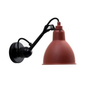 Lampe Gras N304 Væglampe Mat Sort & Mat Rød Hardwired