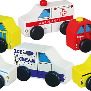 Legetøjsbiler I Træ - Erhvervskøretøjer - 6 Biler - Viga