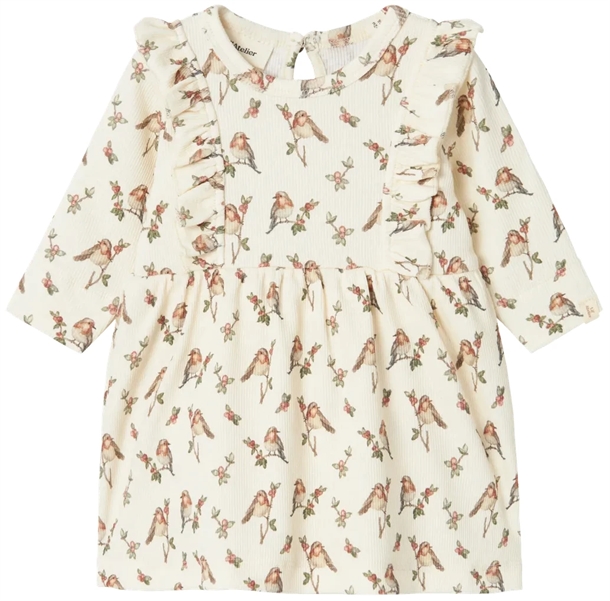 Lil Atelier Kjole NBFGAVO ENA BODY DRESS Turtledove Bird