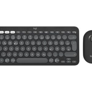 Logitech Pebble 2 Combo - sæt med mus og tastatur - QWERTY - US International - tonalt hvidt Indgangsudstyr