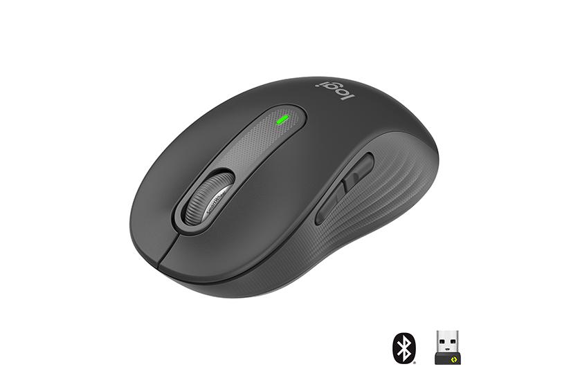 Logitech Signature M650 L LEFT - mus - stor størrelse - 2.4 GHz, Bluetooth - grafit