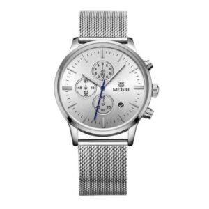 MEGIR Chronograf Silver Mesh Herreur