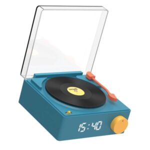 MOB Speaker Alarm Clock Vinyl Retro Blue