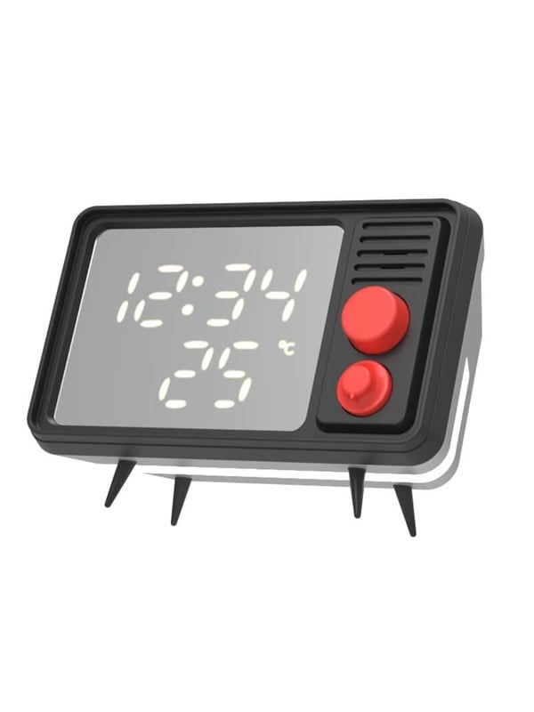 MOB Speaker Alarm Clock with Light TV Retro Grey