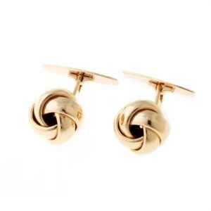 Manchetknapper i 8 kt. Guld med flettet Knude - 13 mm